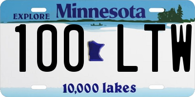 MN license plate 100LTW