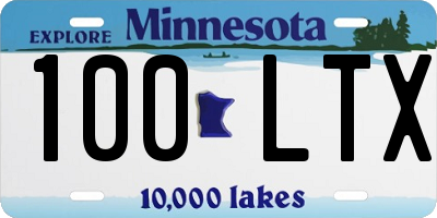 MN license plate 100LTX