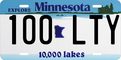 MN license plate 100LTY
