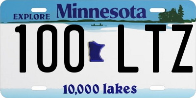 MN license plate 100LTZ