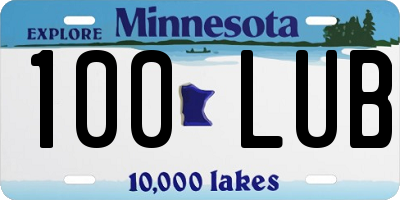 MN license plate 100LUB