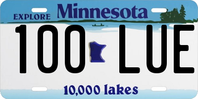 MN license plate 100LUE