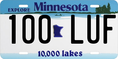 MN license plate 100LUF