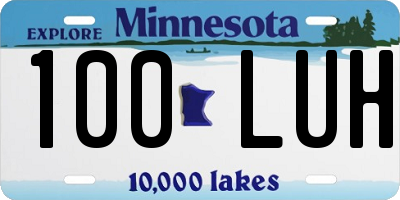 MN license plate 100LUH