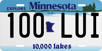 MN license plate 100LUI