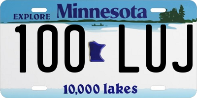 MN license plate 100LUJ