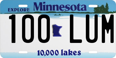 MN license plate 100LUM
