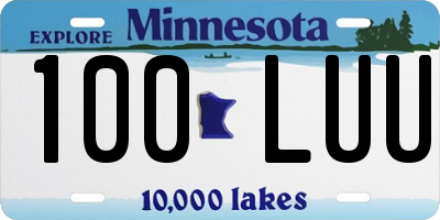 MN license plate 100LUU