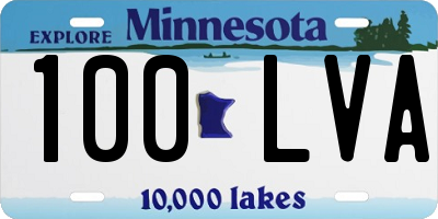 MN license plate 100LVA