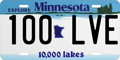 MN license plate 100LVE