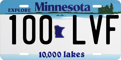 MN license plate 100LVF