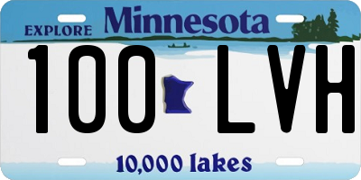 MN license plate 100LVH