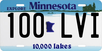 MN license plate 100LVI
