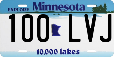 MN license plate 100LVJ