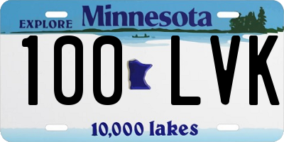 MN license plate 100LVK