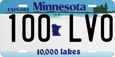 MN license plate 100LVO