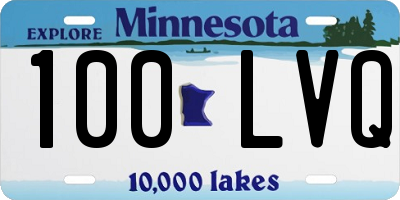 MN license plate 100LVQ