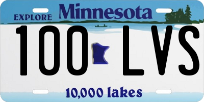 MN license plate 100LVS