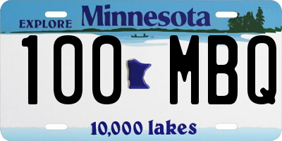 MN license plate 100MBQ