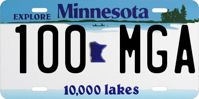 MN license plate 100MGA
