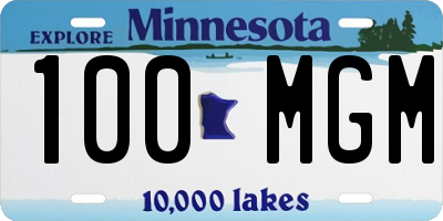 MN license plate 100MGM