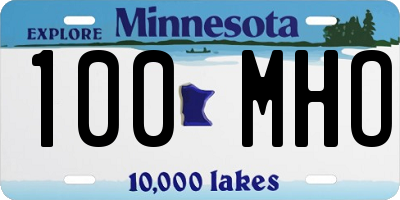MN license plate 100MHO