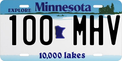 MN license plate 100MHV