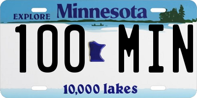 MN license plate 100MIN