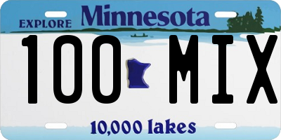 MN license plate 100MIX