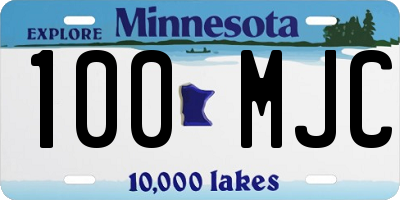 MN license plate 100MJC
