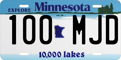 MN license plate 100MJD