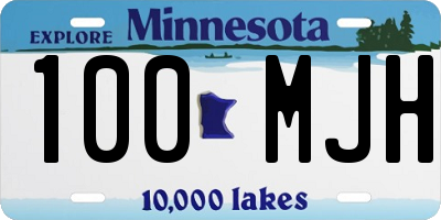 MN license plate 100MJH