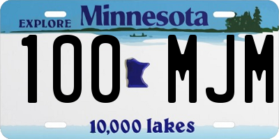 MN license plate 100MJM