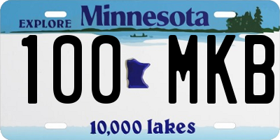 MN license plate 100MKB