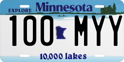 MN license plate 100MYY