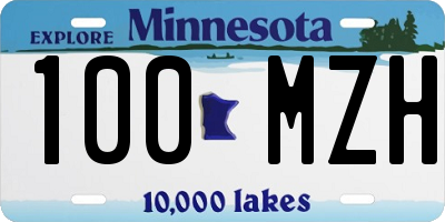 MN license plate 100MZH