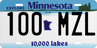 MN license plate 100MZL
