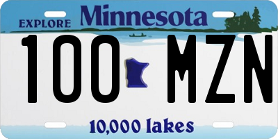 MN license plate 100MZN