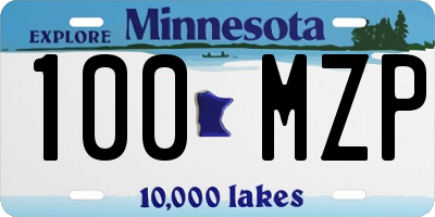 MN license plate 100MZP