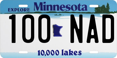 MN license plate 100NAD