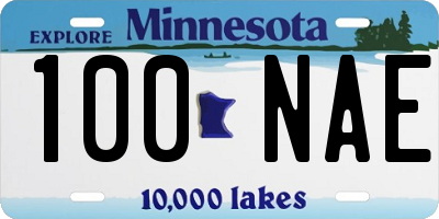 MN license plate 100NAE
