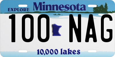 MN license plate 100NAG