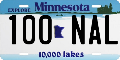 MN license plate 100NAL