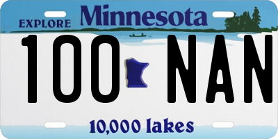 MN license plate 100NAN