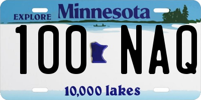 MN license plate 100NAQ