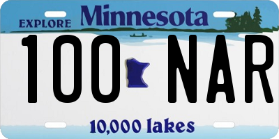 MN license plate 100NAR
