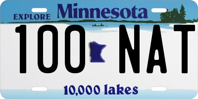 MN license plate 100NAT