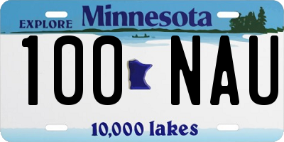 MN license plate 100NAU