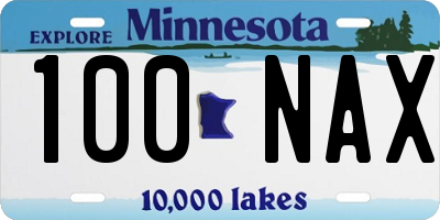 MN license plate 100NAX