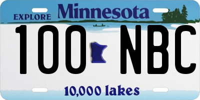 MN license plate 100NBC